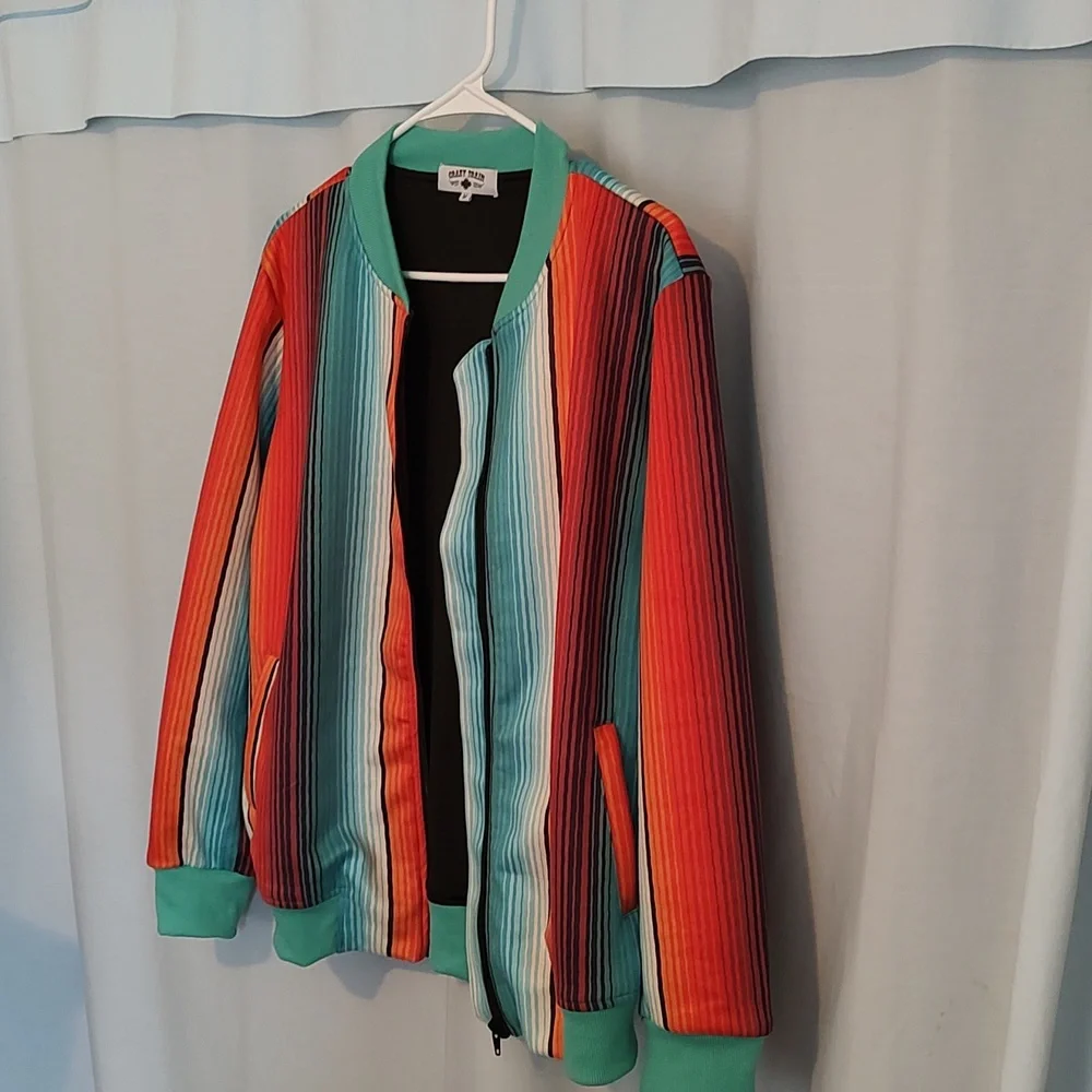 Crazy Train Serape Bomber jacket women's size Medium - Picture 3 of 3